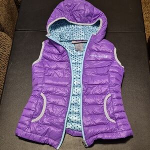 Free Country Purple Hooded Vest with Blue Lining